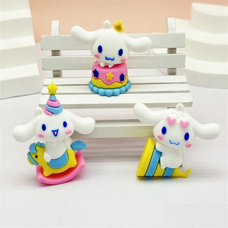 

Sanrio Cinnamoroll Doll Decoration Anime Action Figure Cute Toy Q Figurals Schoolbag Key Decoration Model Children Birthday Gift