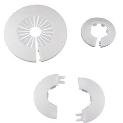 2pcs Plastic Wall Hole Duct Cover Shower Faucet Angle Valve Pipe Plug Decoration Cover Snap-on Plate Kitchen Faucet Accessories