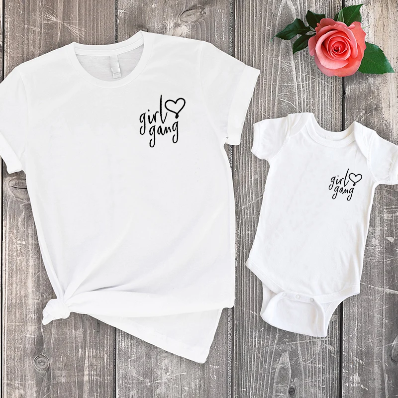 

Mommy and Me Shirts Girl Gang Tshirts Family Clothing Mom and Daughter Tops Big Sister Matching Family Tee