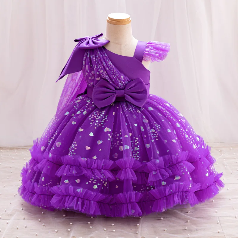 

HETISO Toddler Baby Girls Summer Dress Heart Dots Tutu Princess Puffy Ball Gown Children Kids Birthday Party Clothes 1-6 Years
