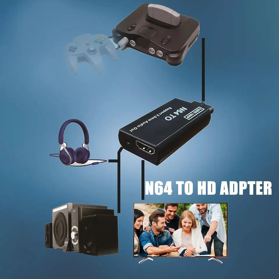 Adattatore Da RCA A HDMI, Adattatore AV HDMI 1080P, Convertitore Audio Video Composito Da Rca Cvbs Av A Hdmi Per Ps2 Wiixboxsnes N64 Vhsdvd Vcr Supporta Palntsc Con Cavo Di Alimentazione Usb 72055908