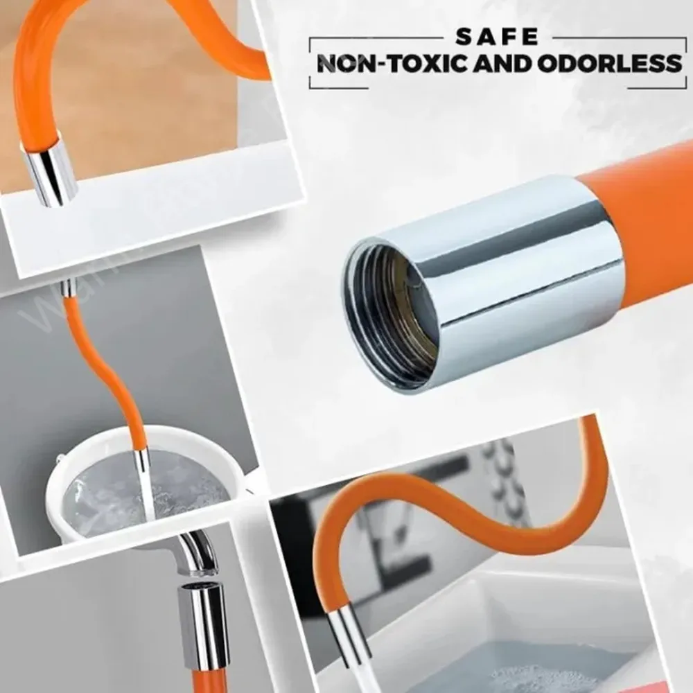 Adjustable Water Tap Universal 360° Rotatable Free Bending Faucet Extender Silicone Flexible Hose Water Pipe Tube for Wash Basin 6