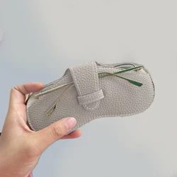Elegant Leather Glasses Bag for Women - Fashionable and Lightweight Eyewear Case with Sling (Light grey1)