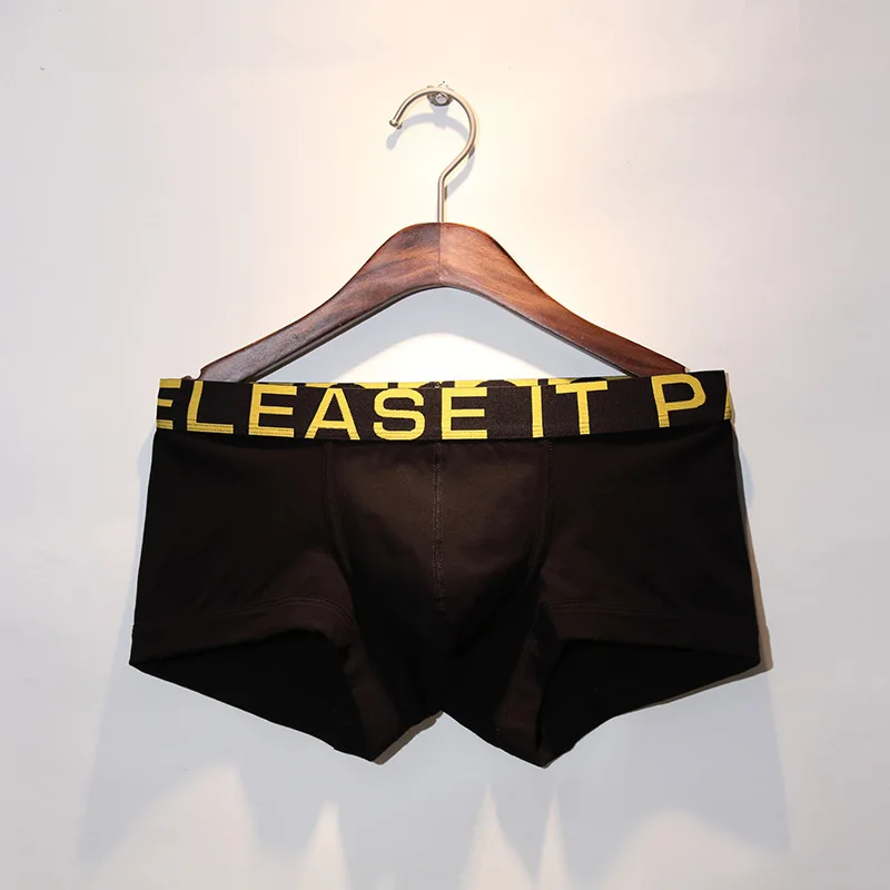 Men Trunks Cotton Underwear Pouch Bulge Underpants Male Boxer Fashion Letter Slip Homme Breathable 3D Crotch Panties Knickers