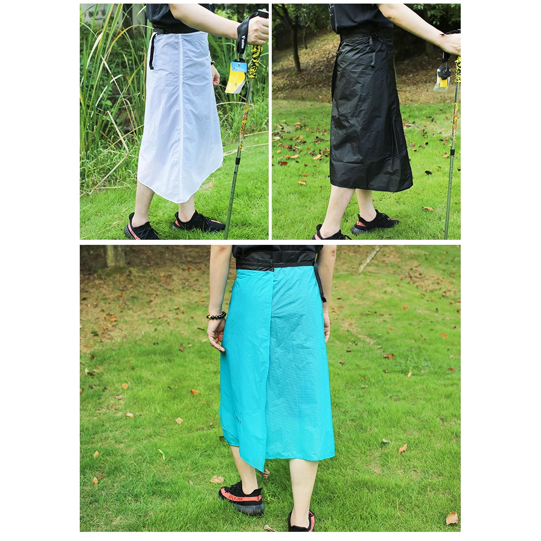 Outdoor Ultralight Thin Rain Skirt Waterproof Kilt Rain Pant Packable Windbreak Kilt Skirt Outdoor Sports Half Poncho