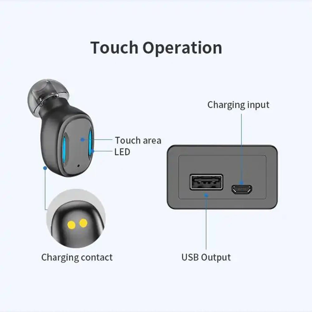 A22 Wireless Earphone Noise Canceling Calling Headphone With Power Real-Time Display Charging Case For Cell Phone Gaming Laptop