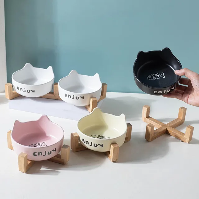 3pcs/set (1pc rack + 2pcs bowl) Non-Slip Ceramic Double Pet Food Bowl for Cats and Dogs - Prevents Spills and Slips 3pcs/set (1pc rack + 2pcs bowl) Non-Slip Ceramic Double Pet Food Bowl for Cats and Dogs - Prevents Spills and Slips