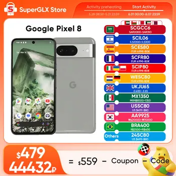 구글 픽셀 8 5G 구글 텐서 G3, 8GB RAM, 128GB, 256GB ROM, 고급 픽셀 카메라 포함, 옵시디언, 헤이젤, 로즈, 2023 신제품