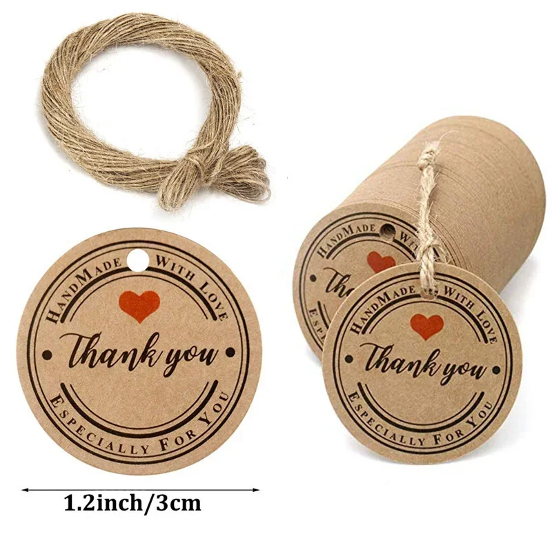 Description Picture 5 of item100pcs+20 meter rope handmade DIY hanging tag. Thank you for celebrating with us. Label gift baking, package decoration
