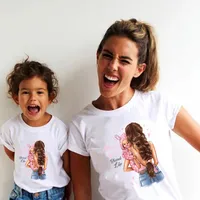 Cute Mother Kids Family Matching Outfits Summer Mother Daughter Matching Clothes Mom Baby Girl Clothes 2