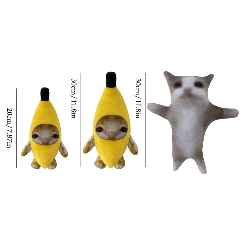 바나나 고양이 해피 고양이 봉제 인형 장난감, 재미있는 인형 바나나 인형 장난감, 노벨티 선물 봉제 인형 동물 선물