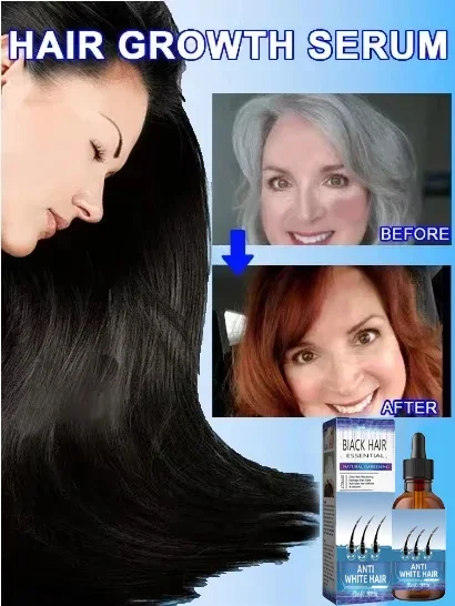 restauration de la couleur naturelle des cheveux et restauration de la sant&eacute; des cheveux blancs au noir