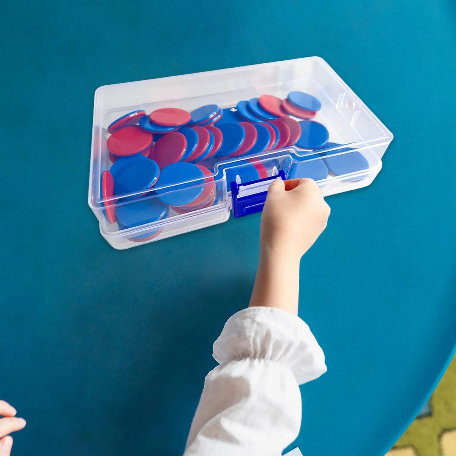 Two Color Round Chips 50Pcs Math Manipulatives Math Discs Markers With Storage Box Learning Counters For Game Tokens