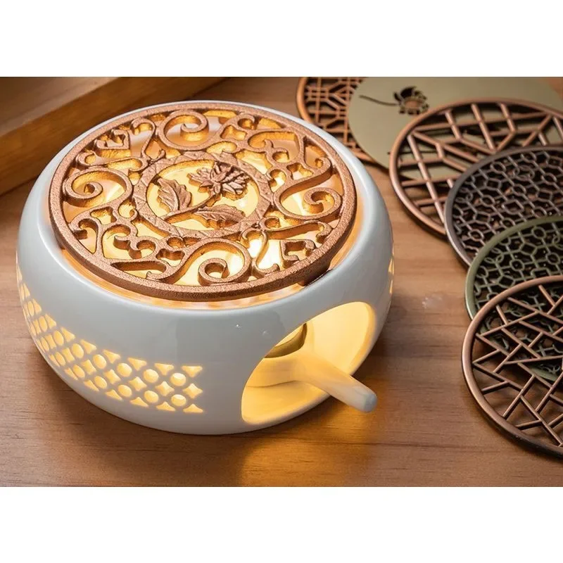 Ceramic Teapot Warmer Holder Base Tea Coffee Water Candle Heating