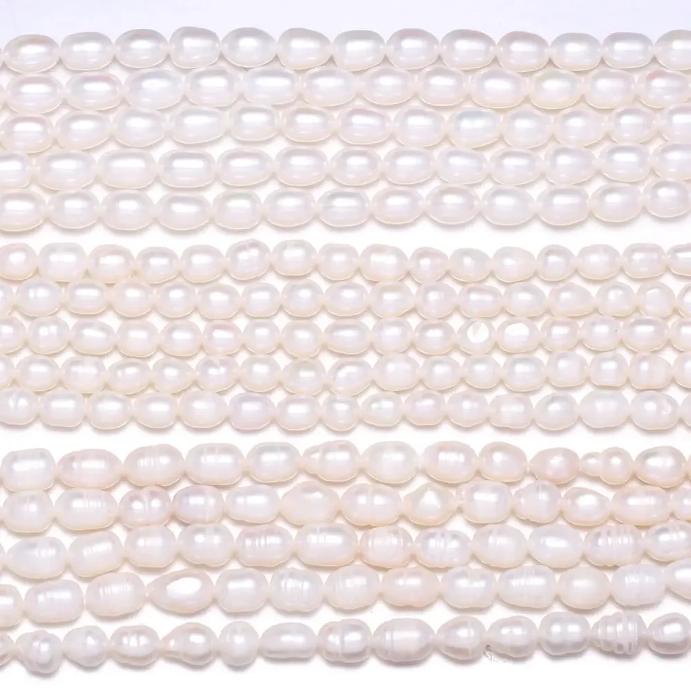 1 Str, Freshwater Pearls, Irregular Pearls, Natural White Pearl Necklace, AAA, DIY Pearl Accessories, Multi-Size Pearls, Length 35cm