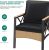 4-Piece Patio Wicker Furniture Set with Wood Armrest, All Weather Rattan Conversation Furniture Sets for Backyard, Balcony #4