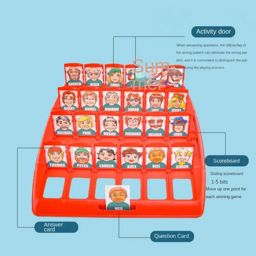 Logic thinking game puzzle toy, children's parent-child game, guess who I am, board game, parents 4