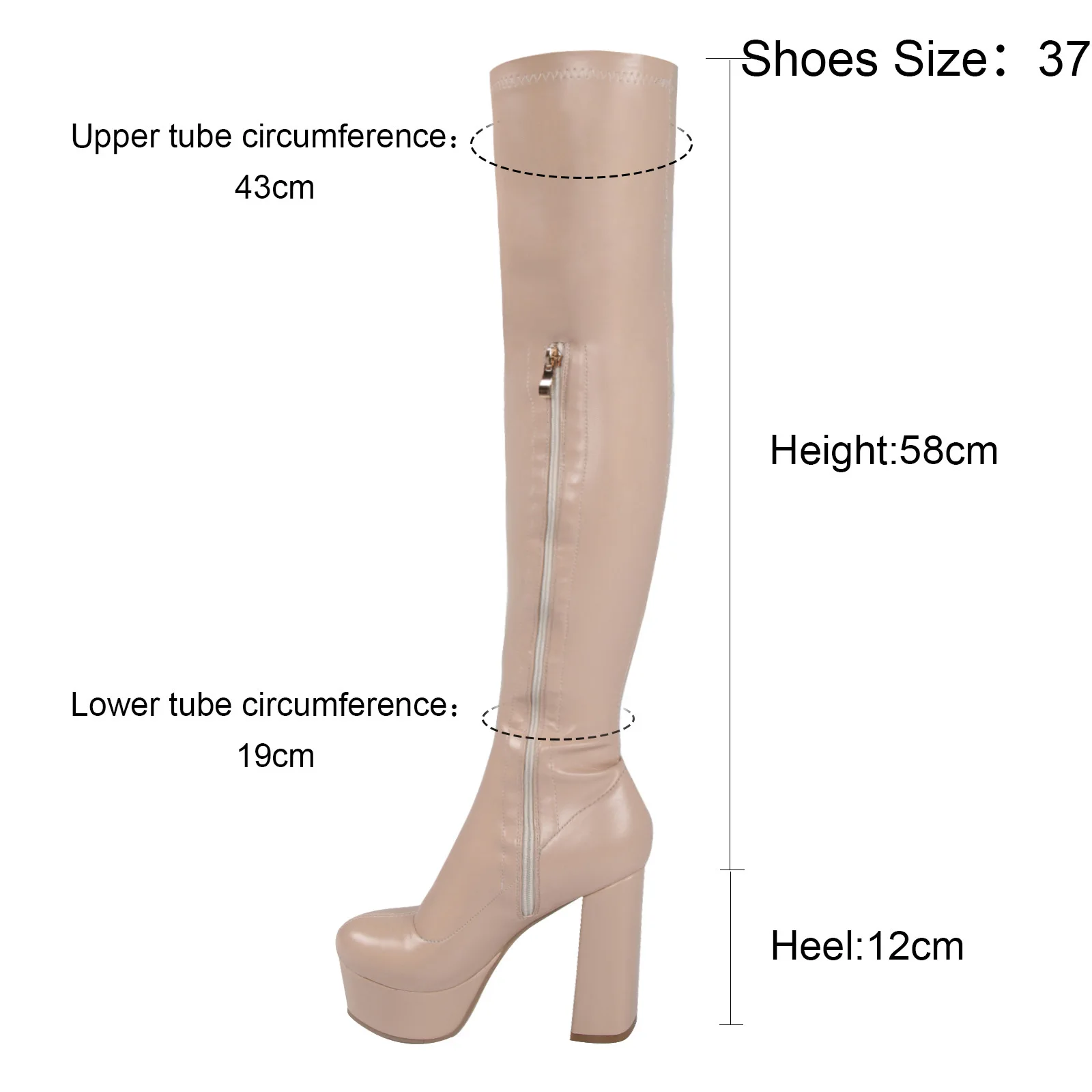 2025 New Female Long Boots Black Platform Pole Dance Stripper Heels Fetish Over-the-knee Booties Women Shoes Thigh High Boots