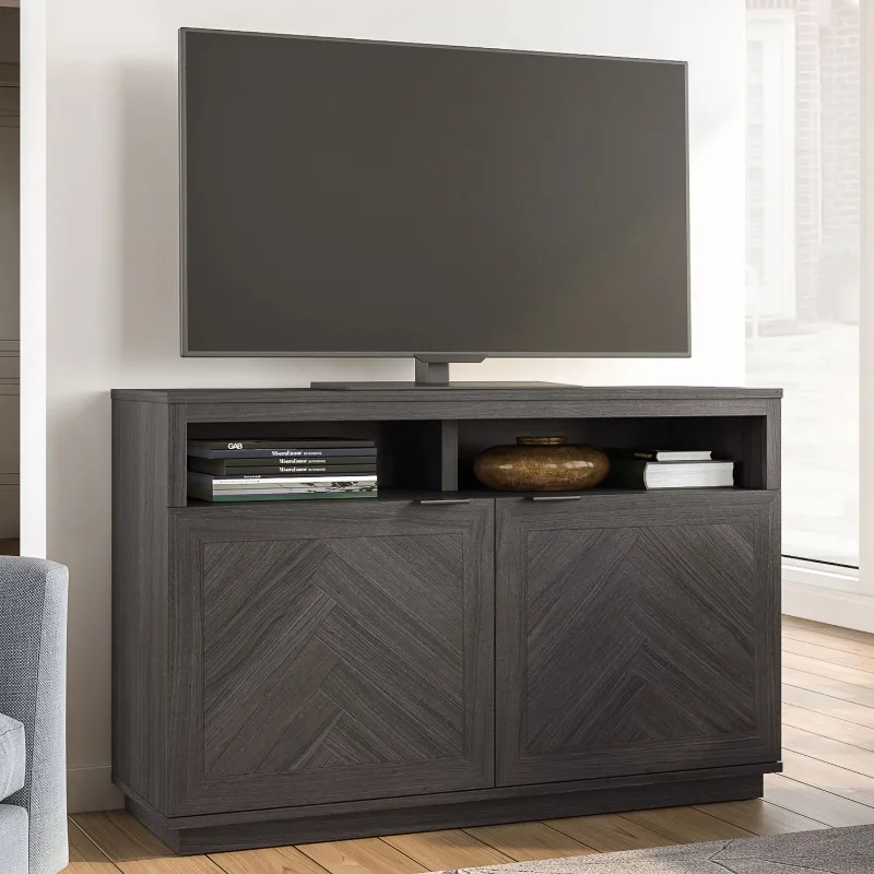 

Herringbone TV Stand For TVs up to 55”, Gray