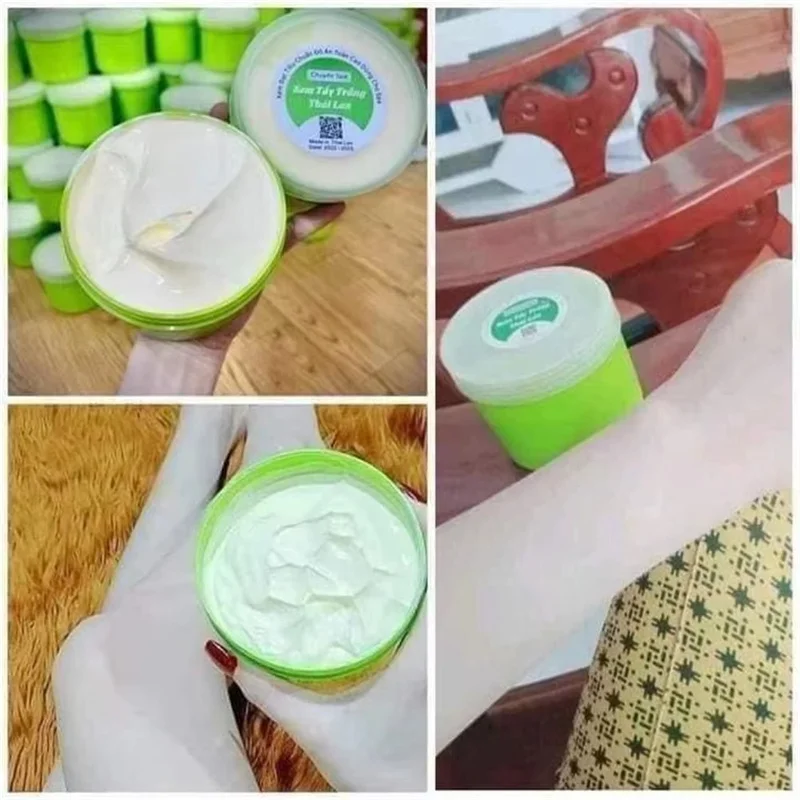Kem Tẩy Trắng Da, 500G Dưỡng Ẩm Kem Tẩy Trắng Body Thái Lan Chuyên Spa Hũ Xanh , chất kem xịn thơm mịn, Giúp Da Trắng Hồng 3