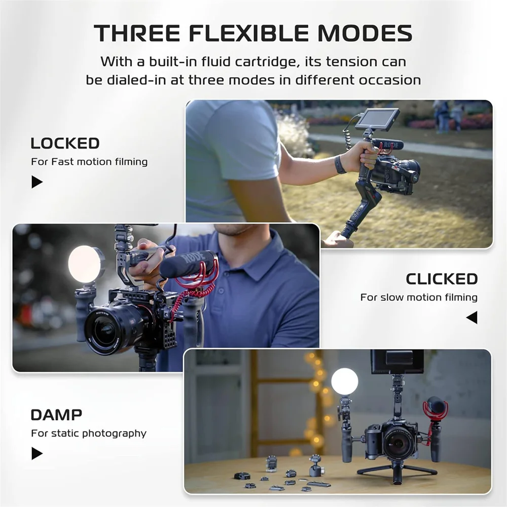 FALCAM F22 퀵 릴리스 DSLR 카메라 모니터 마운트, 조정 가능한 삼각대 헤드 볼 헤드 퀵 스위치 시스템