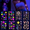 Fluorescent Sticker Luminous Temporary Tattoos Stickers UV Glow Fluorescent Bull Tattoo Waterproof For Body Art Decals 1