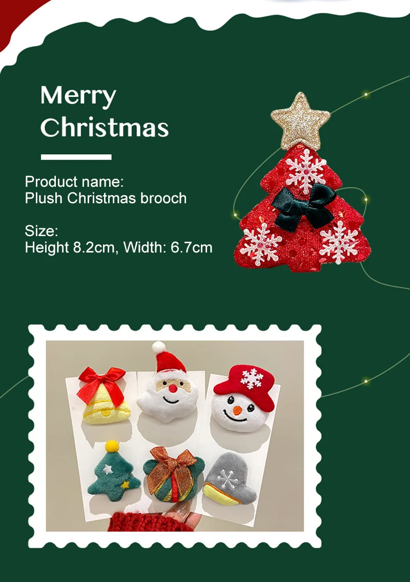Weihnachtsbrosche Schneemann Weihnachtsmann Baum Kranz Elch Cartoon Pins Modeschmuck Geschenk für Mädchen Kinder Frohe Weihnachten Dekor Geschenke – Detail 2