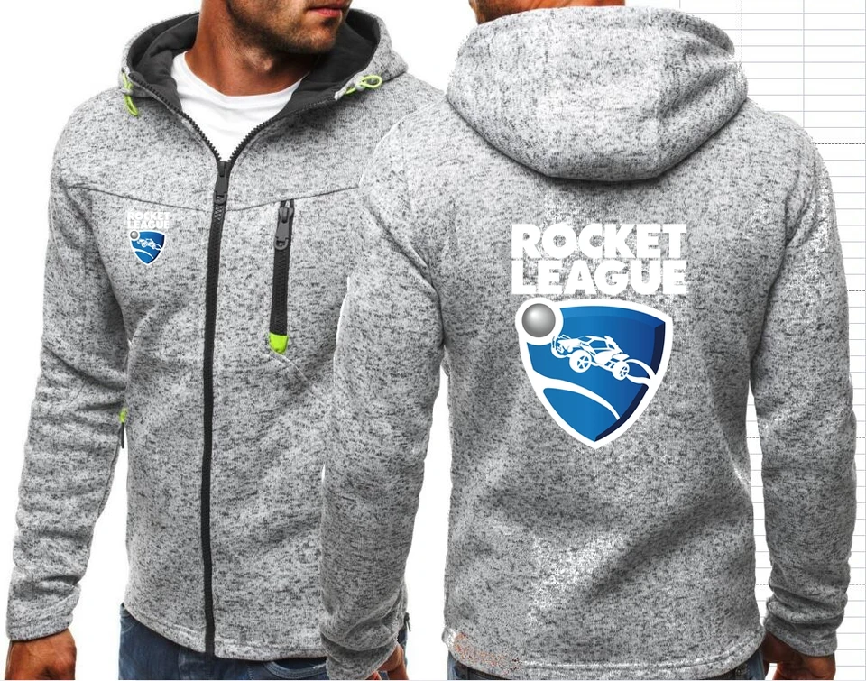 Men Rocket League Men's Hoodies Jacquard Sweatshirts Zipper Hoodie