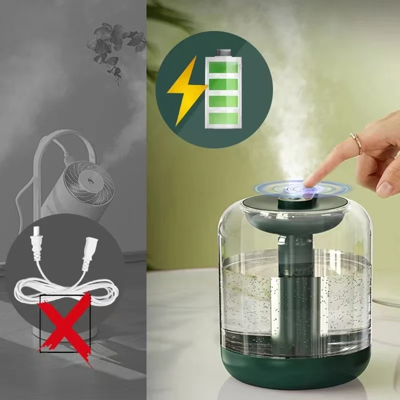 Large Capacity 1000ml Air Humidifier Rechargeable 2000mAh Battery USB Aroma Essential Oil Diffuser Mist Maker LED Light For Home 2