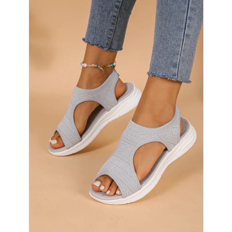 2024 Summer New Platform Sandals for Women Leisure Sport Lightweight Wedge Heeled Diamondback Flying Woven Roman Women Sandals