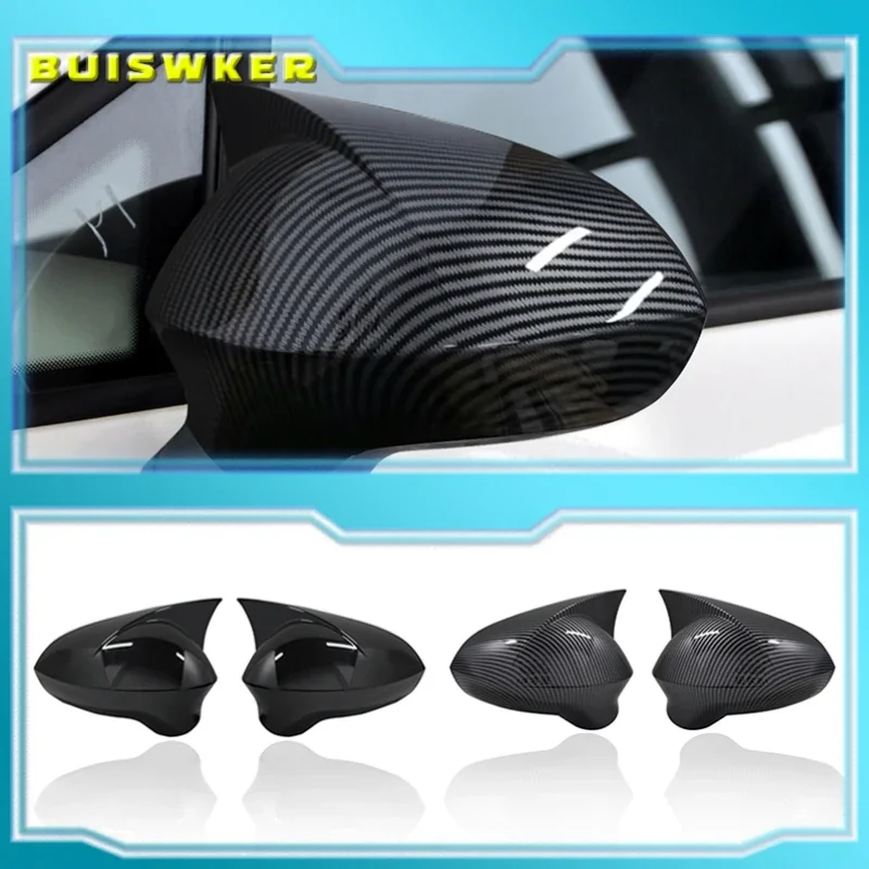 

ABS Black Side Mirror Cover Rearview Caps For Seat Leon MK2 1P Ibiza MK4 6J Exeo 3R Car Accessories