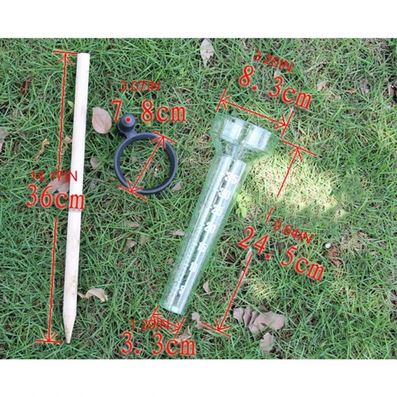 35mm Capacity Rain Gauge Measure Plastic Tube Udometer Easy to Read for Outdoor Garden Yard 9.5 inches