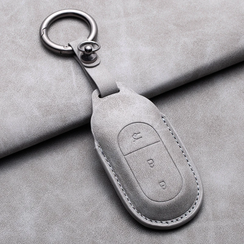 

Suede Leather Car Smart Key Fob Case For Leapmotor T03 S01 C11 C01 Type Key Cover Shell Holder Keychain Car Styling Accessories