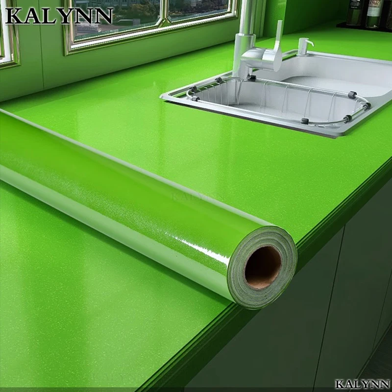 Emerald Green Self-Adhesive Decorative Film for Furniture and Cabinets - Waterproof Vinyl Wallpaper