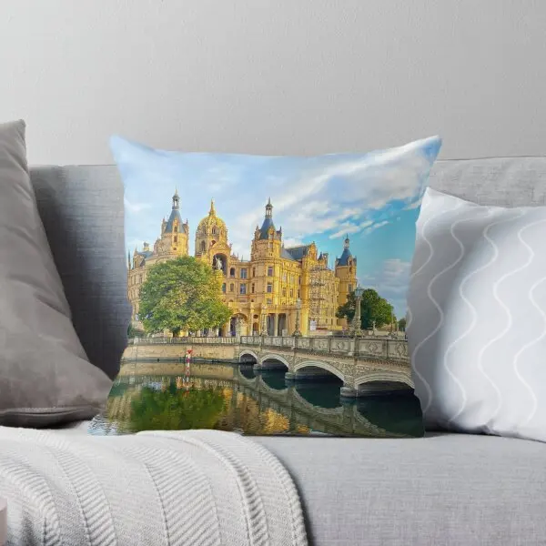 Наволочка для подушки с принтом в виде замка швардия, Мекленбург, с принтом, комфортная наволочка для кровати, подушки для дивана без одной стороны