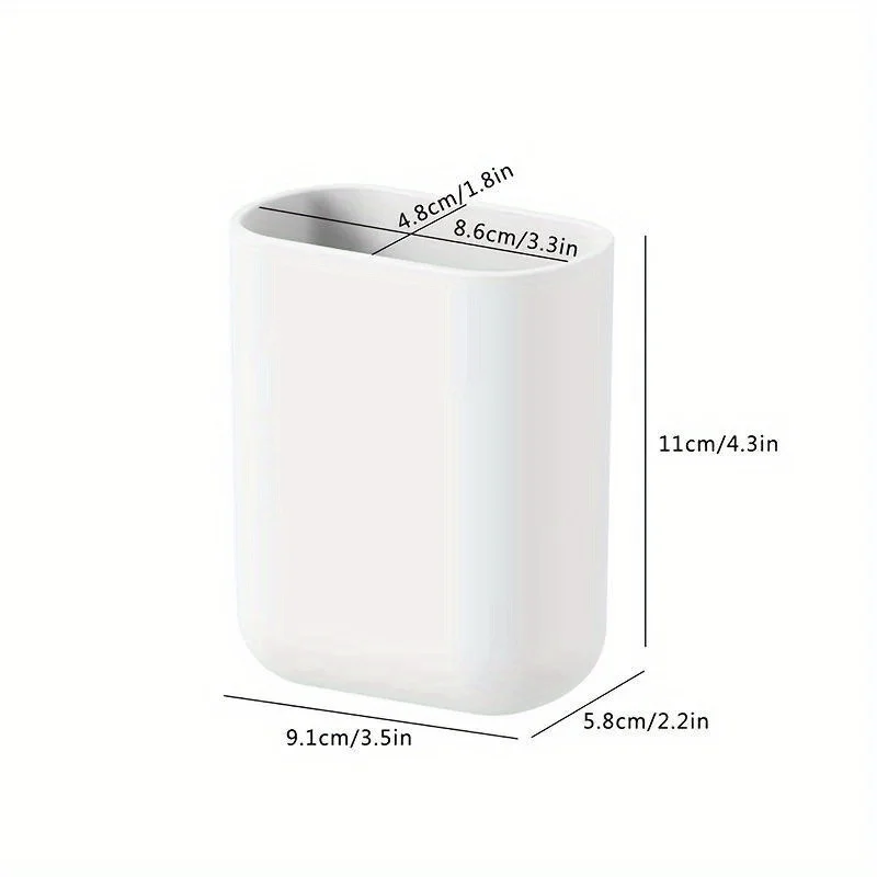 Wall-Mounted Bathroom Organizer Toothpaste Toothbrush Drainable No Power Needed Durable Plastic