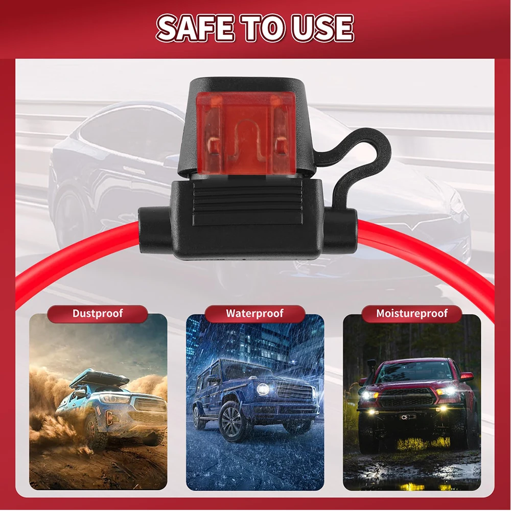 2Pcs/set Car Fuse Holder Mini Blade Adapter Splash-proof Box for 12V 10A in Line Cutoff Switch Socket Damp Proof Fuse Socket
