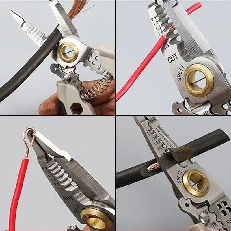 7-inch Multifunctional Wire Stripping Pliers Electrician Special Tools For Wire Cutting Pulling Pressing Winding Screwing