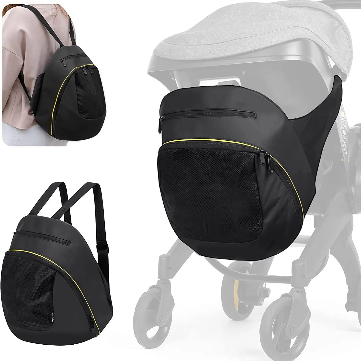4 in 1 Baby Stroller Dedicated Accessories Pram Rain Cover Mosquito Net Hanging Bag Mummy Bag Sunshade Wheel Accessories
