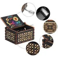 You are My Sunshine Engraved Hand-Cranked Wooden Musical Box Suitable Gifts for Birthday Christmas Valentine's Day Thanksgiving 2
