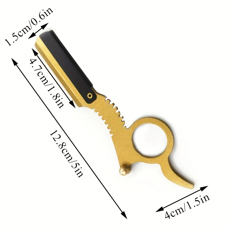 엄지 스테인레스 스틸 구식 면도기 눈썹 머리 면도 도구 블레이드 안전 면도기없이 얼굴 청소 가위 홀더