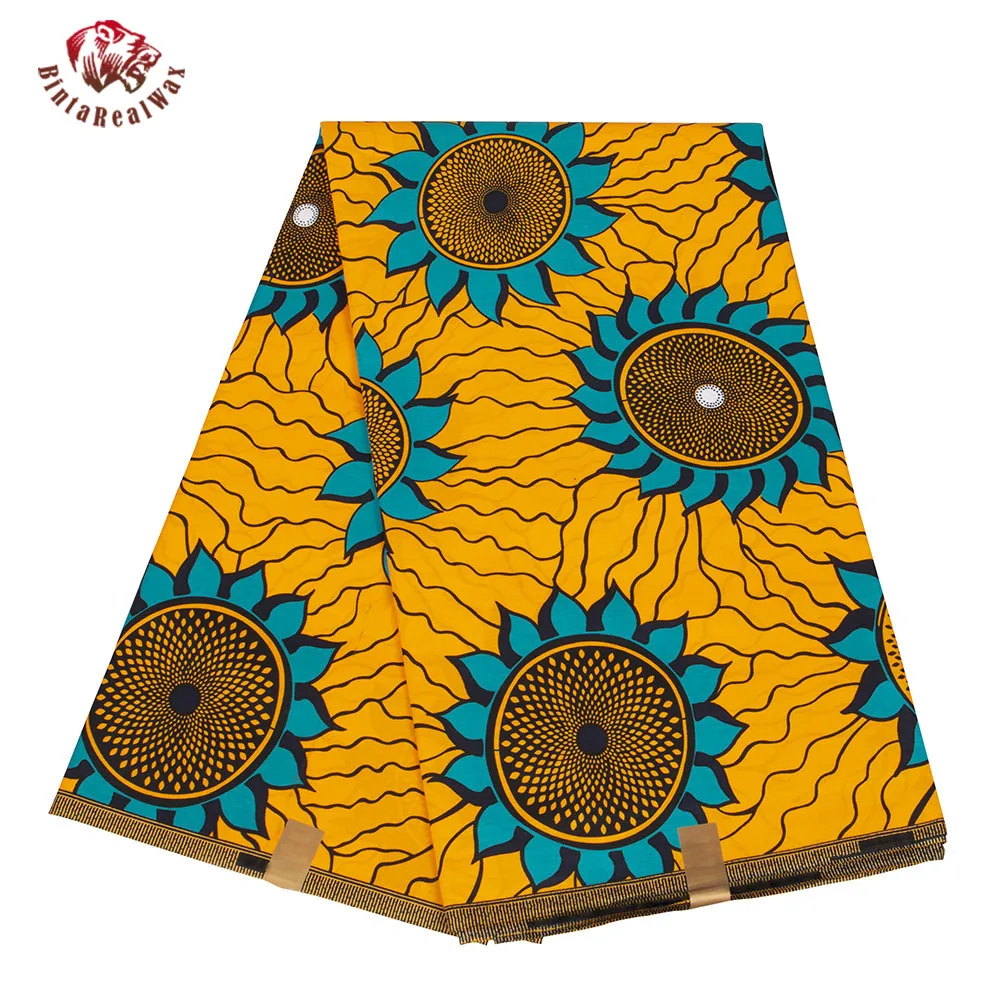 

BintaRealWax New Africa Cotton Fabric 2023 Ankara Dresses Nigerian Fashion Batik Fabrics 6 Yards/Lot Material A-1