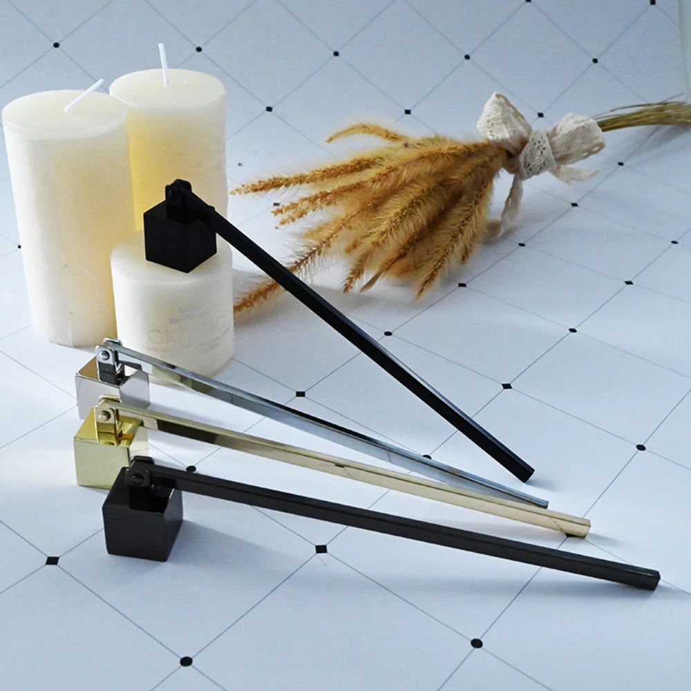 Metal Candle Snuffer Aromatherapy Candle Care Tools Smoke Free Square Bell Accessories Long Handle 4 Colors,candle damper,candle snuffer