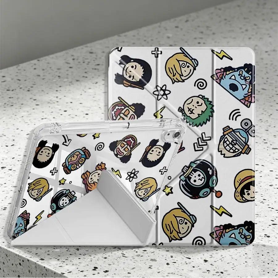 Cute Cartoon One Piece Tablet Case with Pen Slot Cover