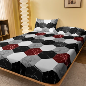 1 Piece of Fashion Marble Pattern Frosted Bedsheet, Bedroom Printed Bedspread, Bedding (Excluding Pillowcases) 1