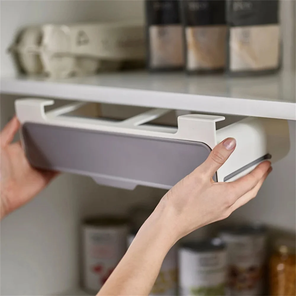 Seasoning Bottle Self-Adhesive Wall-Mounted Under-Shelf Spice Organizer Kitchen Storage Rack seasoning bottle organizer