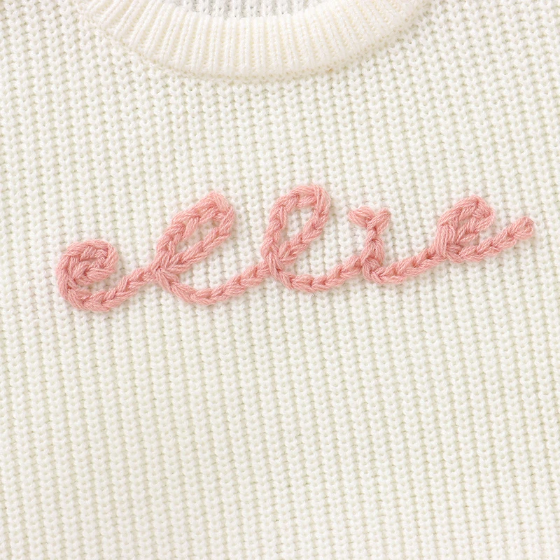 Baby Sweater Customize Exclusive Name Newborn Infant Clothing Embroidered Letter Unique Gift Warm Tops Girl Boy Pullover Knitted
