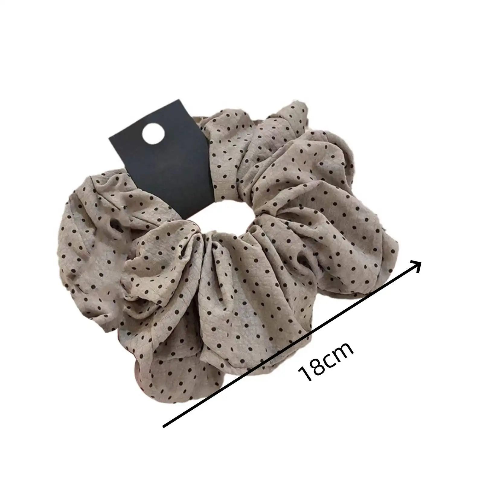 1PC　Korean Style Polka Dot Linen Hair Scrunchies, Large - Size Elegant Simple Hair Ties for Ponytails, Fashion Hair Accessories