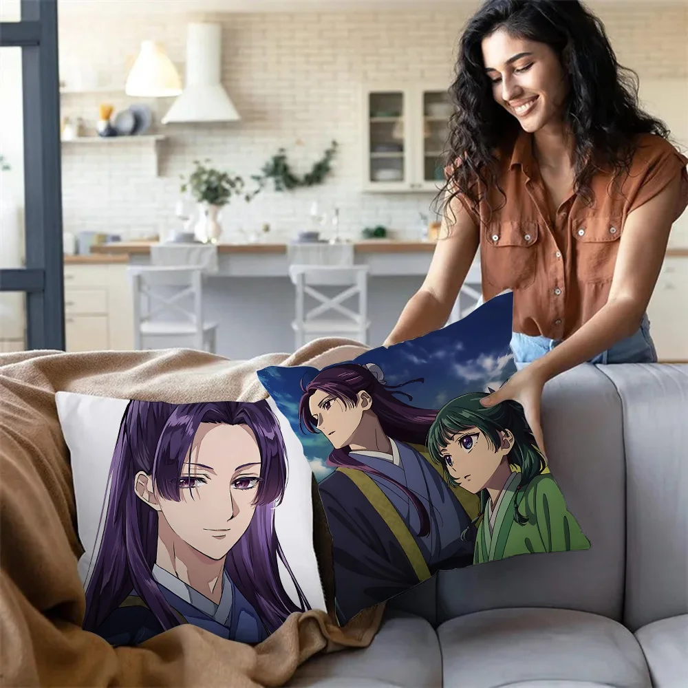 The Apothecary Diaries maomao Pillow Covers Cartoon Sofa Decorative Home Double-sided Printing Short Plush Cute Cushion Cover 3