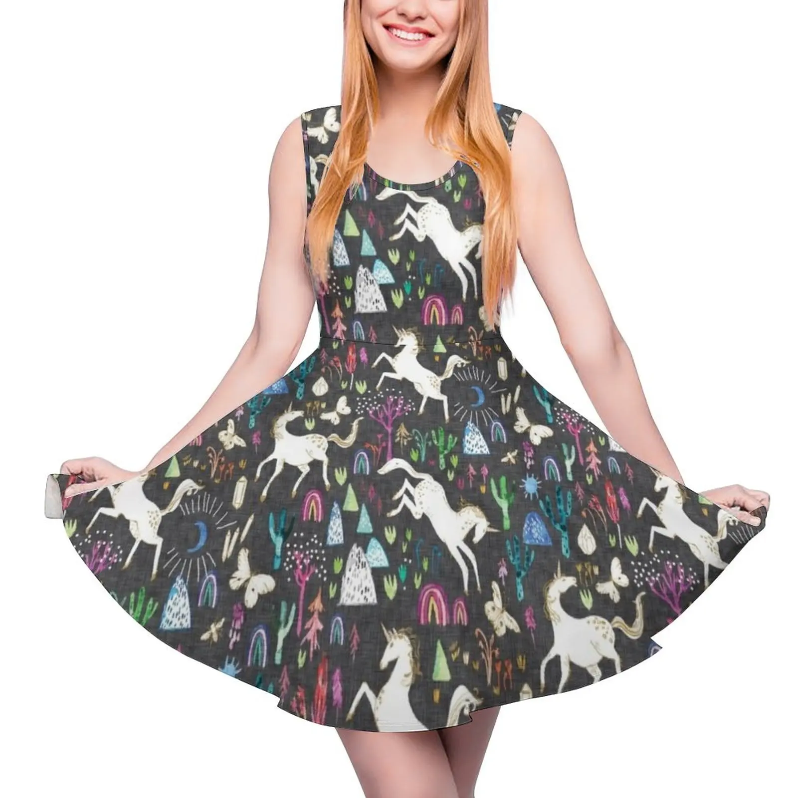 Unicornicopia Sleeveless Dress evening dress ladies dress Prom gown chic and elegant evening